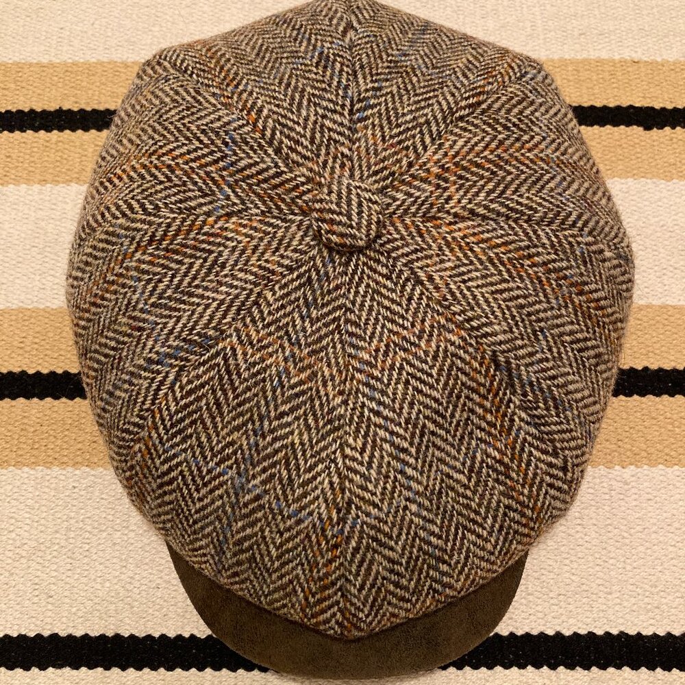 Stetson Hatteras Newsboy Cap, Harris Tweed, L, 7 1/4 - 7 1/8, 58-59, Harris Twee